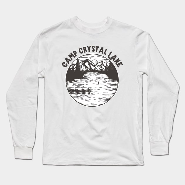 Camp Crystal Lake Long Sleeve T-Shirt by Eighties Flick Flashback